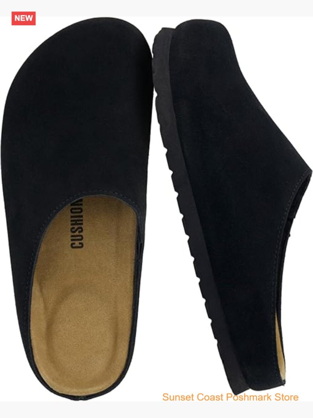 Genuine Suede Leather Clogs for Women - Comfortable Slip On with Cushioned